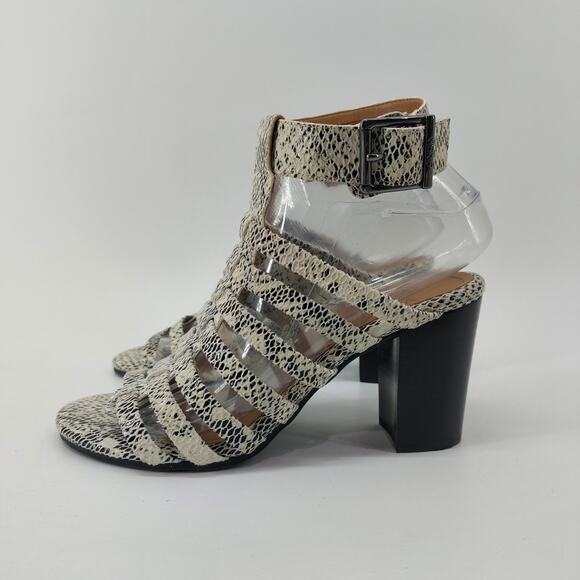 Vionic Sami Heeled Sandals White Snakeskin Womens Size 7 - Picture 11 of 14
